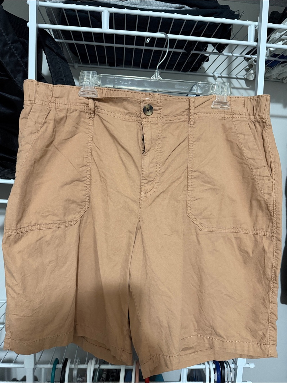 Sonoma Rust-Tan Elastic Waist Shorts